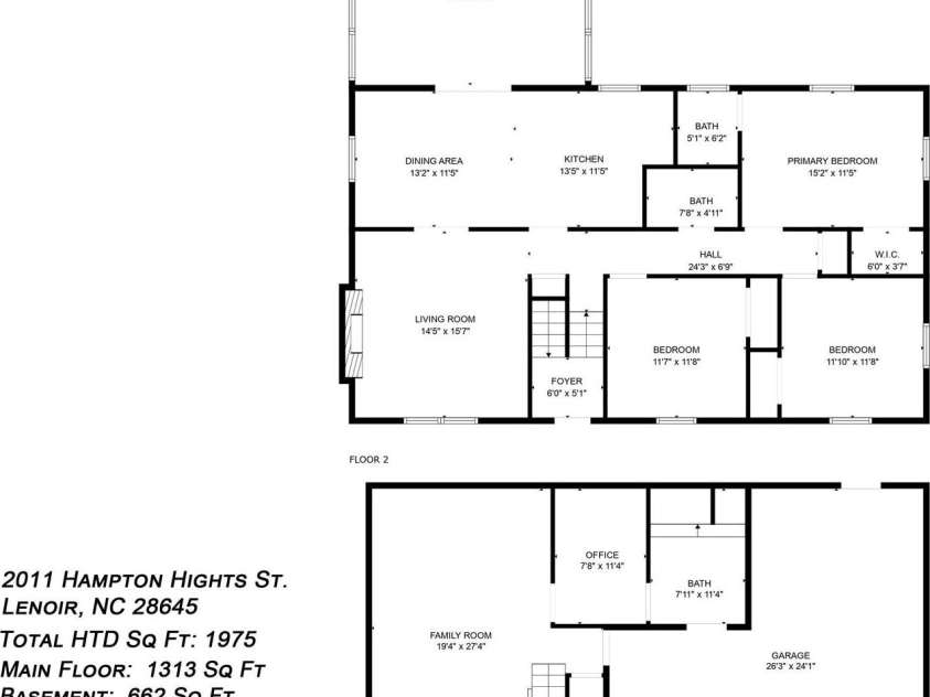 2011 Hampton Heights Street, Lenoir, NC 28645.  MLS# CAR4267552, YatesRealty ID 30159. 