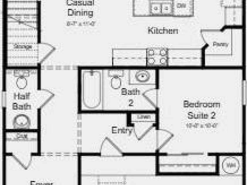 18427 Cove Landing Road, Charlotte, NC 28278.  MLS# CAR4381409, YatesRealty ID 30171. First Floor Plan - Additional Highlights Include: Primary Bath Fiberglass Shower Pan w/ Tile Surround, Covered Outdoor Living, Window(s) at Primary Bath