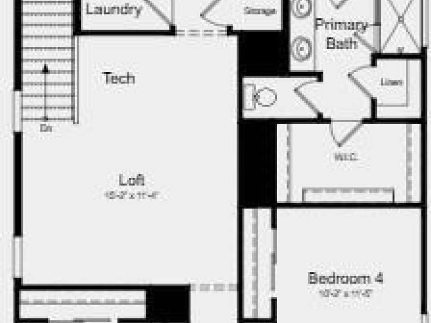18427 Cove Landing Road, Charlotte, NC 28278.  MLS# CAR4381409, YatesRealty ID 30171. Second Floor Plan - Additional Highlights Include: Primary Bath Fiberglass Shower Pan w/ Tile Surround, Covered Outdoor Living, Window(s) at Primary Bath