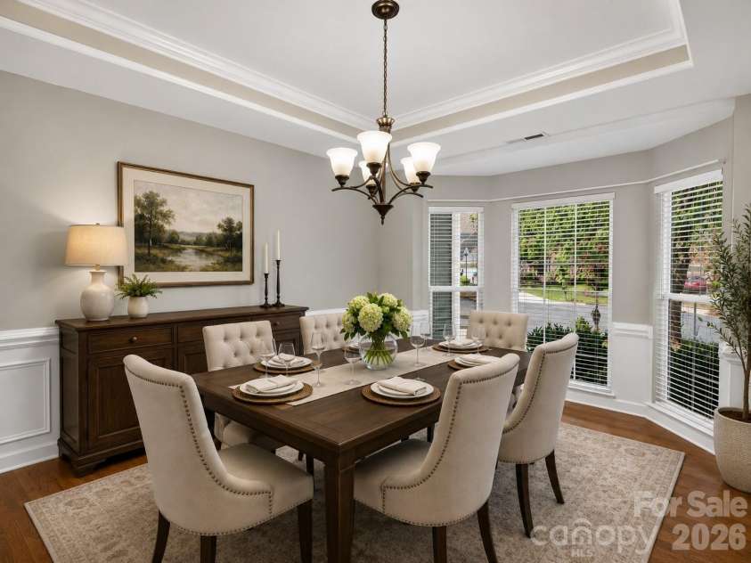 203 Elven Court, Waxhaw, NC 28173.  MLS# CAR4382799, YatesRealty ID 30186. Dining room virtually staged