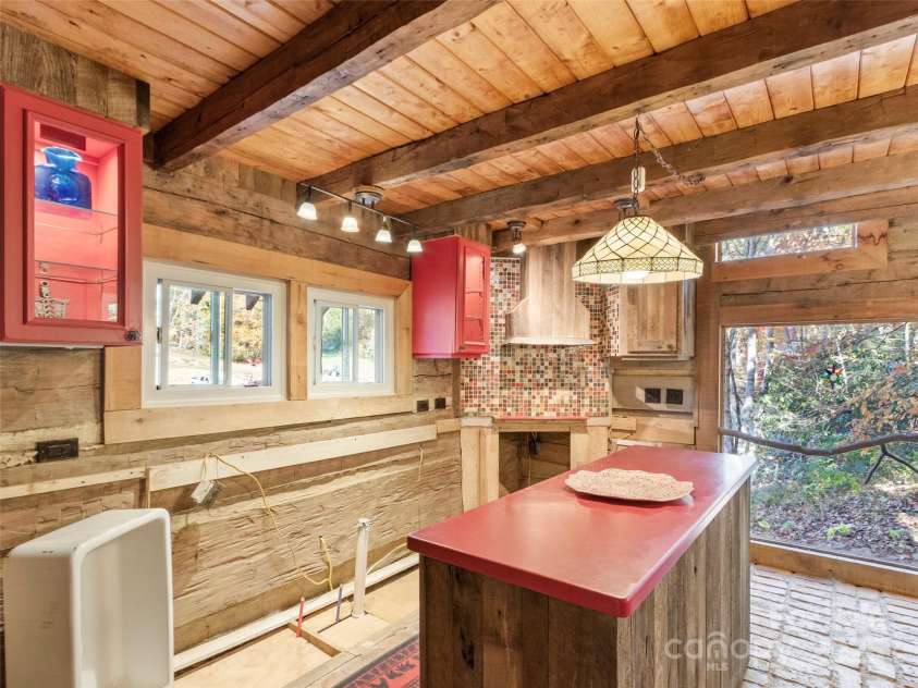 996 Halls Chapel Road, Burnsville, NC 28714.  MLS# CAR4314014, YatesRealty ID 302. Kitchen cabinet canvas