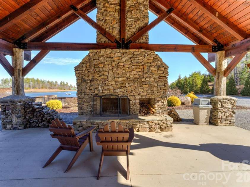 463 Summit Trail, Nebo, NC 28761.  MLS# CAR4350199, YatesRealty ID 3021. Pavilion fireplace