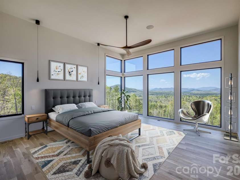 463 Summit Trail, Nebo, NC 28761.  MLS# CAR4350199, YatesRealty ID 3021. Primary bedroom with virtual staging