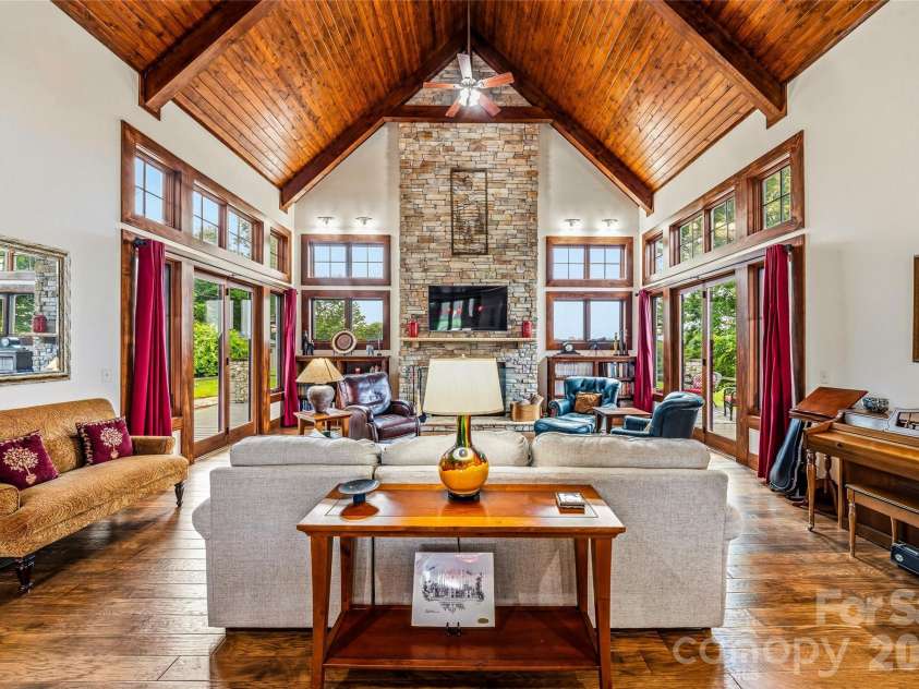4862 Pinnacle Mountain Road, Zirconia, NC 28790.  MLS# CAR4383649, YatesRealty ID 30211. Timber-frame inspired architecture