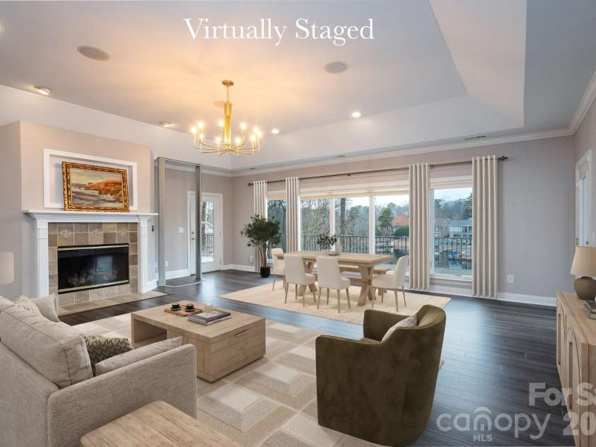 338 Plantation Way, Mount Gilead, NC 27306.  MLS# CAR4335615, YatesRealty ID 3022. Virtually Staged - Main Level Open Concept Living and Dining Area