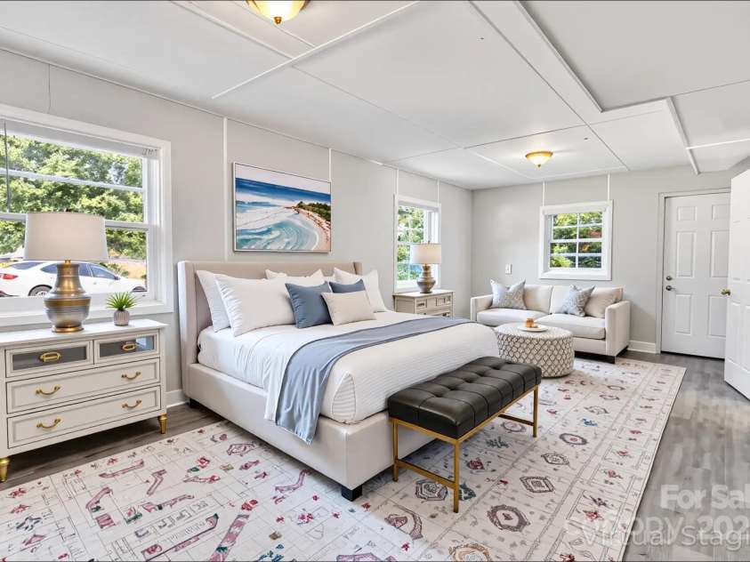 4635 Thornwood Road, Charlotte, NC 28213.  MLS# CAR4276510, YatesRealty ID 30250. Second shot of lower-level fourth bedroom (virtually staged).