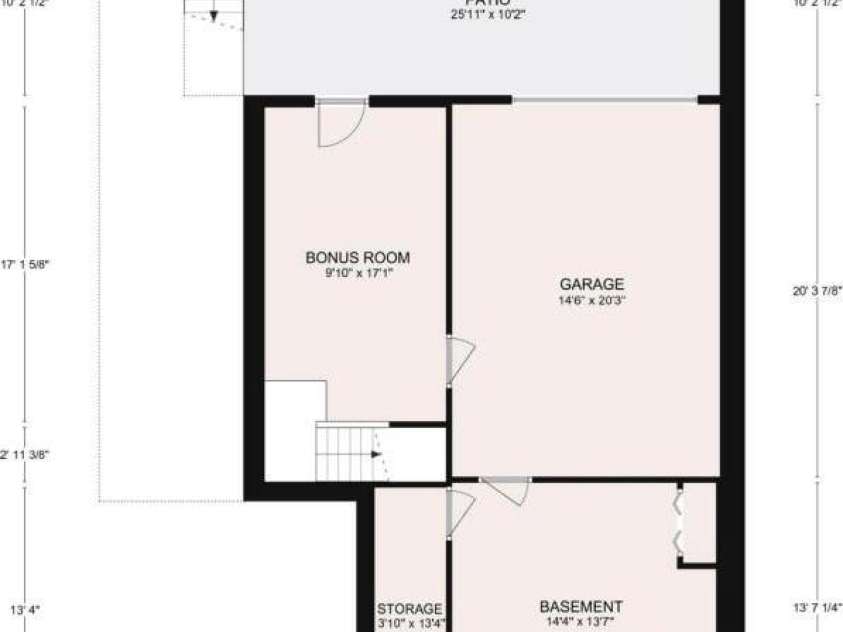 55 Willow Bend, Hendersonville, NC 28792.  MLS# CAR4255625, YatesRealty ID 30273. Lower level floorplan - garage, basement and heated storage/flex-space.