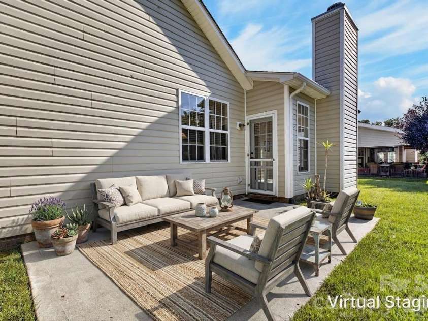268 Farm Valley Road, Fletcher, NC 28732.  MLS# CAR4391381, YatesRealty ID 30294. Backyard Patio (staged)