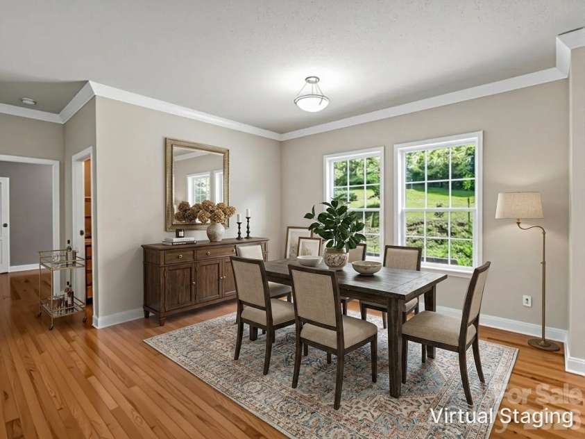 2255 Mount Olivet Road, Zirconia, NC 28790.  MLS# CAR4390852, YatesRealty ID 30295. Dining Room, Virtually Staged