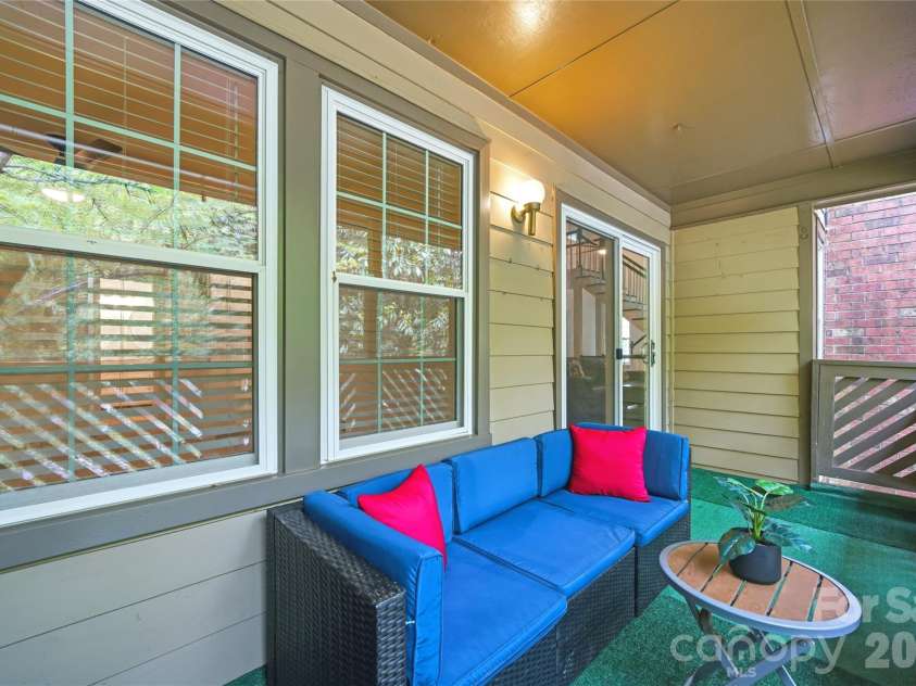 6150 Gray Gate Lane, Charlotte, NC 28210.  MLS# CAR4392595, YatesRealty ID 30307. Covered Balcony off Main