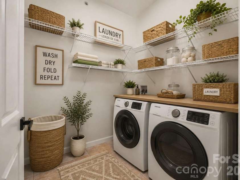 12363 Copper Mountain Boulevard, Charlotte, NC 28277.  MLS# CAR4393289, YatesRealty ID 30327. Virtually Staged Photo of Laundry Room