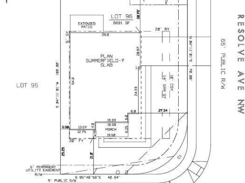 9393 Moss Plantation Avenue, Concord, NC 28027.  MLS# CAR4286993, YatesRealty ID 30367. Preliminary Plot Plan