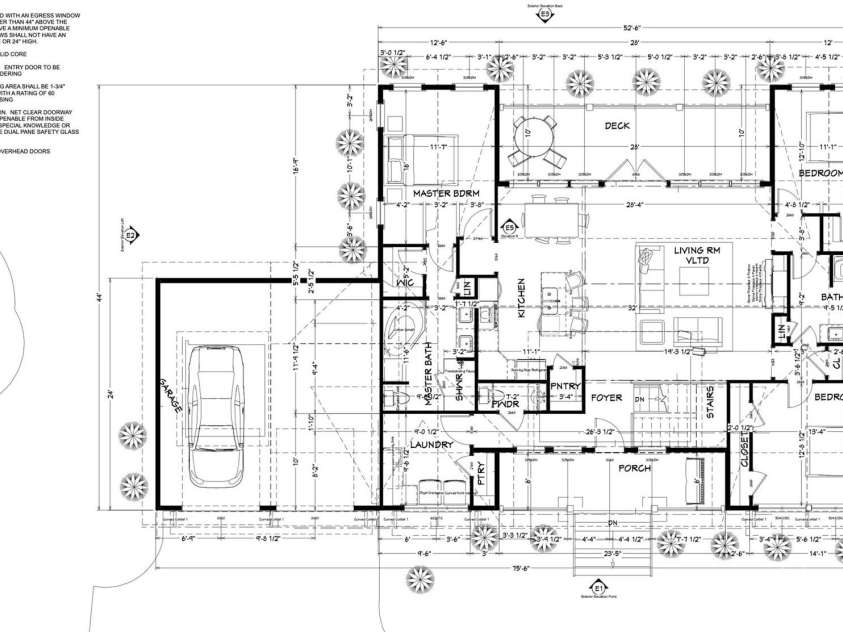 50 Red Clover Lane, Pisgah Forest, NC 28768.  MLS# CAR4271803, YatesRealty ID 30371. Floor plan, actual home has minor differences like front porch was included into the foyer.
