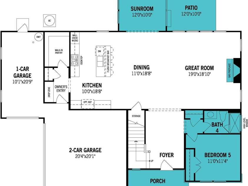 2513 Mabel Lane, Monroe, NC 28110.  MLS# CAR4275004, YatesRealty ID 30410. 1st Floor Layout--all selections final
