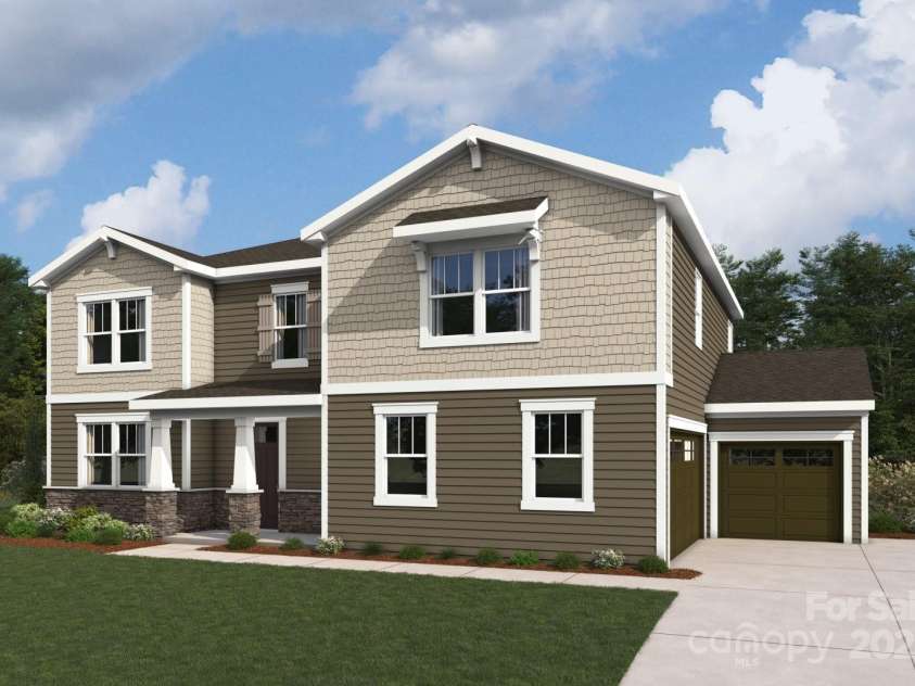 2513 Mabel Lane, Monroe, NC 28110.  MLS# CAR4275004, YatesRealty ID 30410. Representational Photo Only--Artist Rendering of 3-car Craftsman elevation.  See color sheet for actual choices.