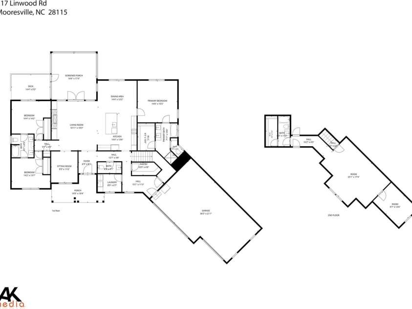 517 Linwood Road, Mooresville, NC 28115.  MLS# CAR4392646, YatesRealty ID 30448. Floor plan.
