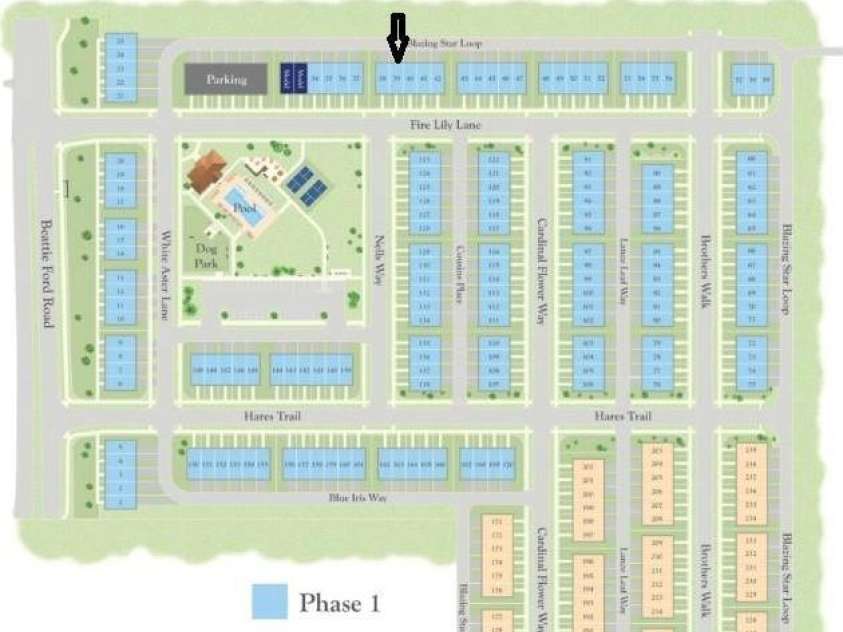 6561 Fire Lily Lane, Charlotte, NC 28216.  MLS# CAR4381611, YatesRealty ID 30467. Homesite 39