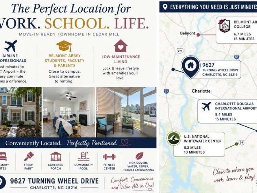 9627 Turning Wheel Drive, Charlotte, NC 28214.  MLS# CAR4384303, YatesRealty ID 30472. GREAT LOCATION