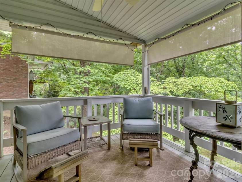 228 Crescent Drive, Lake Junaluska, NC 28745.  MLS# CAR4391043, YatesRealty ID 30475. Covered Deck for morning coffee