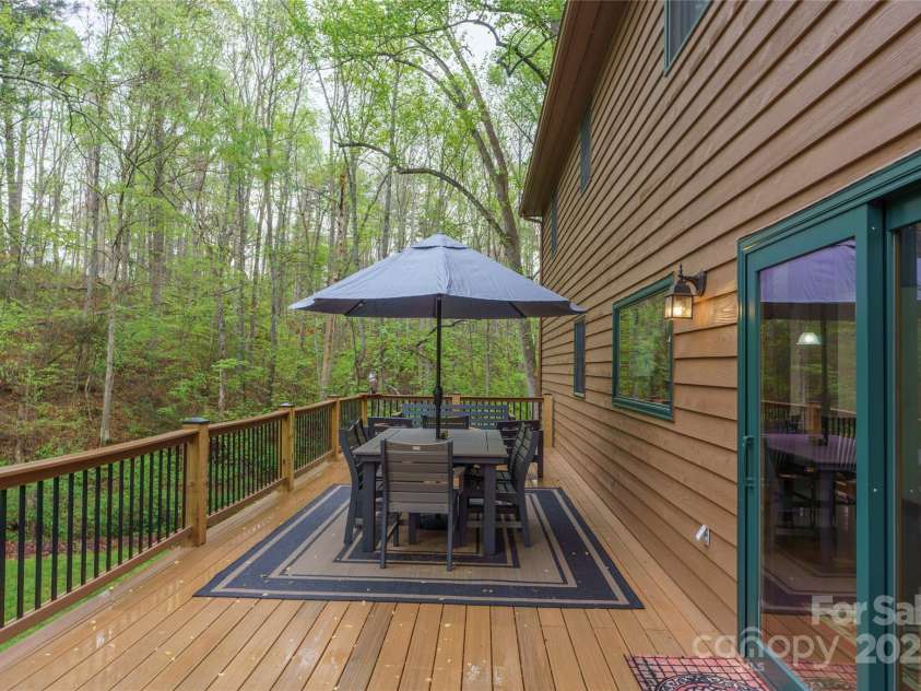 17 Morris Drive, Weaverville, NC 28787.  MLS# CAR4222234, YatesRealty ID 30498. Here's another view of the deck. What do you think? Could not hang out back here all the time!!!!