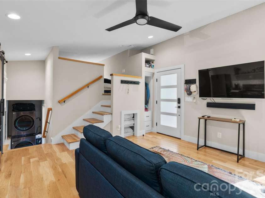 109 Thurland Avenue, Asheville, NC 28803.  MLS# CAR4261311, YatesRealty ID 30501. Permanent stairs to fun loft space and downstairs to laundry/bath