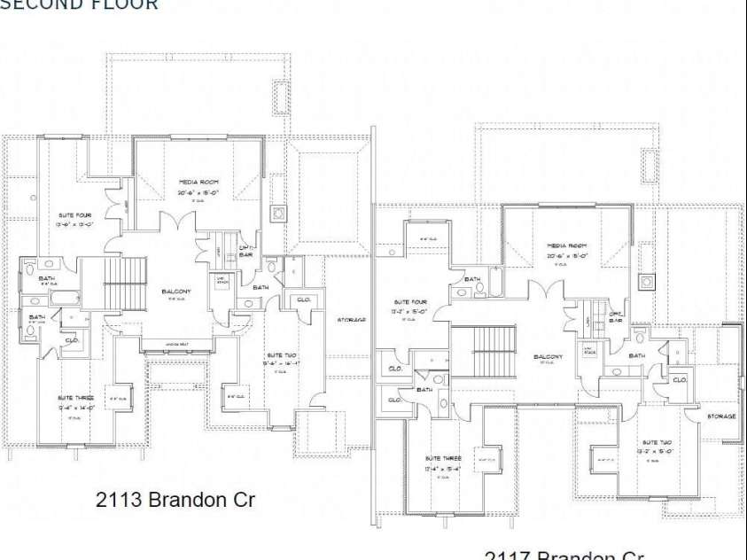 2113 Brandon Circle, Charlotte, NC 28211.  MLS# CAR4257316, YatesRealty ID 30512. Second Level Floor Plan