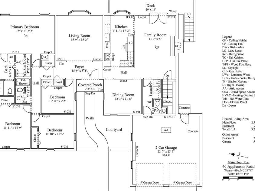 40 Applecross Road, Weaverville, NC 28787.  MLS# CAR4383217, YatesRealty ID 30515. Main floor plan