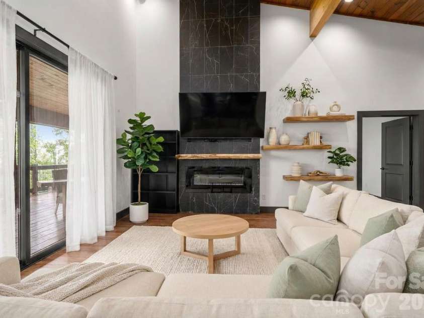 41 Ben Lippen School Road, Asheville, NC 28806.  MLS# CAR4367928, YatesRealty ID 30526. Virtually staged great room
