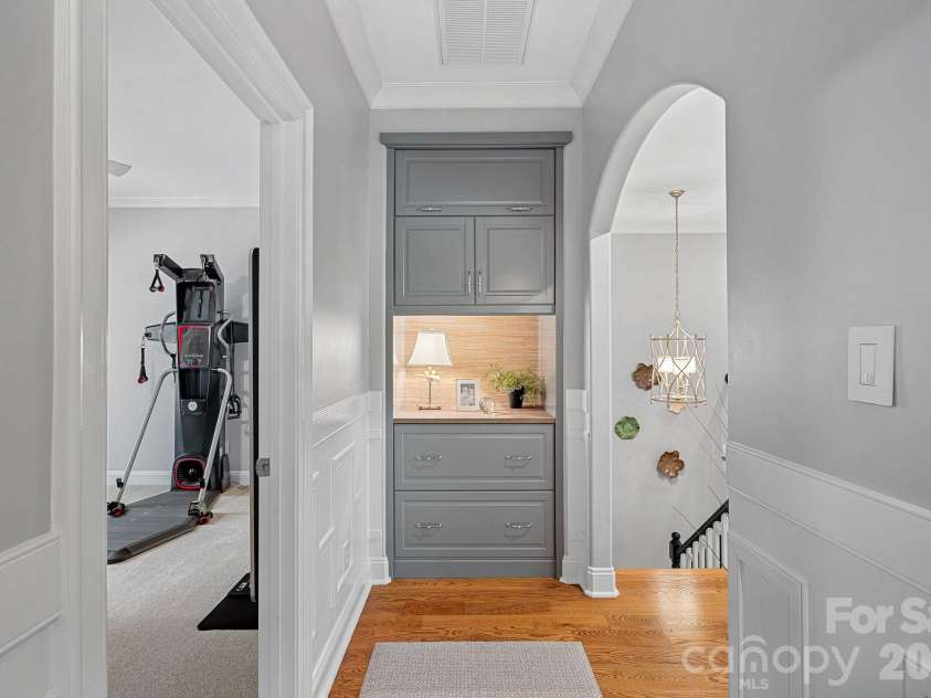 104 Maddaket Loop, Mooresville, NC 28117.  MLS# CAR4373825, YatesRealty ID 30540. Hallway Storage Niche with Light-Up Drawers