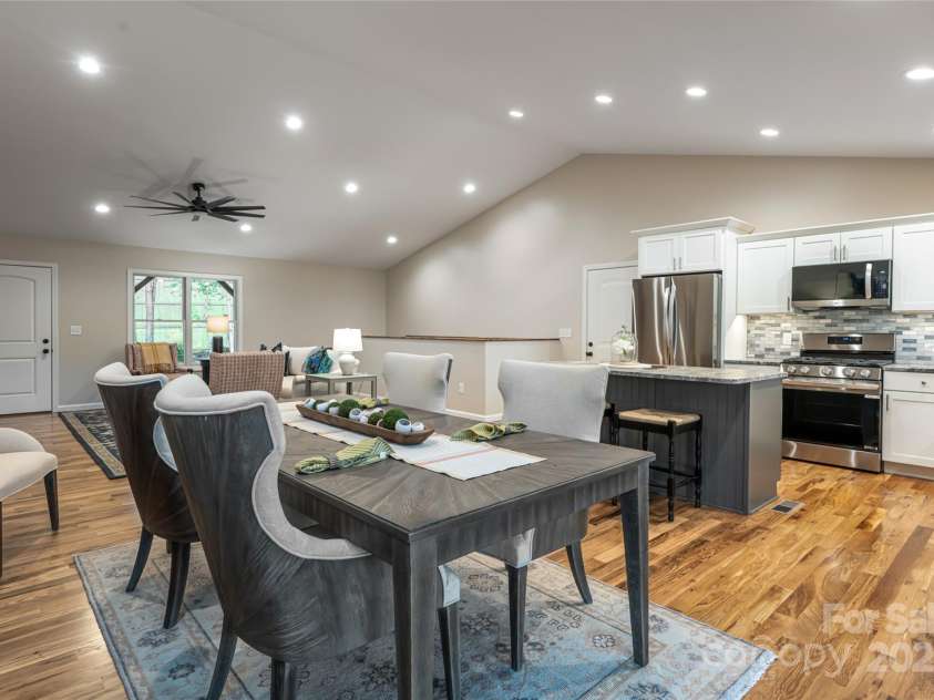 181 Flint Morgan Road, Mars Hill, NC 28754.  MLS# CAR4288459, YatesRealty ID 30594. Vaulted ceilings in the open living space