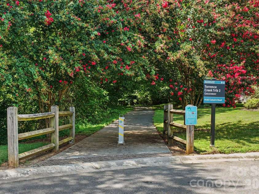 9204 Culcairn Road, Huntersville, NC 28078.  MLS# CAR4390421, YatesRealty ID 30602. Walking Trail