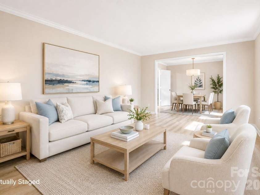 36183 Davis Drive, Albemarle, NC 28001.  MLS# CAR4391780, YatesRealty ID 30605. Virtually Staged - Living Room
