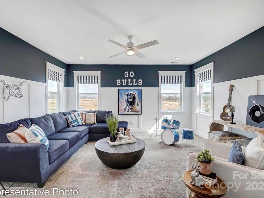 1247 Carrington Drive, Stanley, NC 28164.  MLS# CAR4285193, YatesRealty ID 30649. This home features a large Bonus Room with French Doors and storage closets