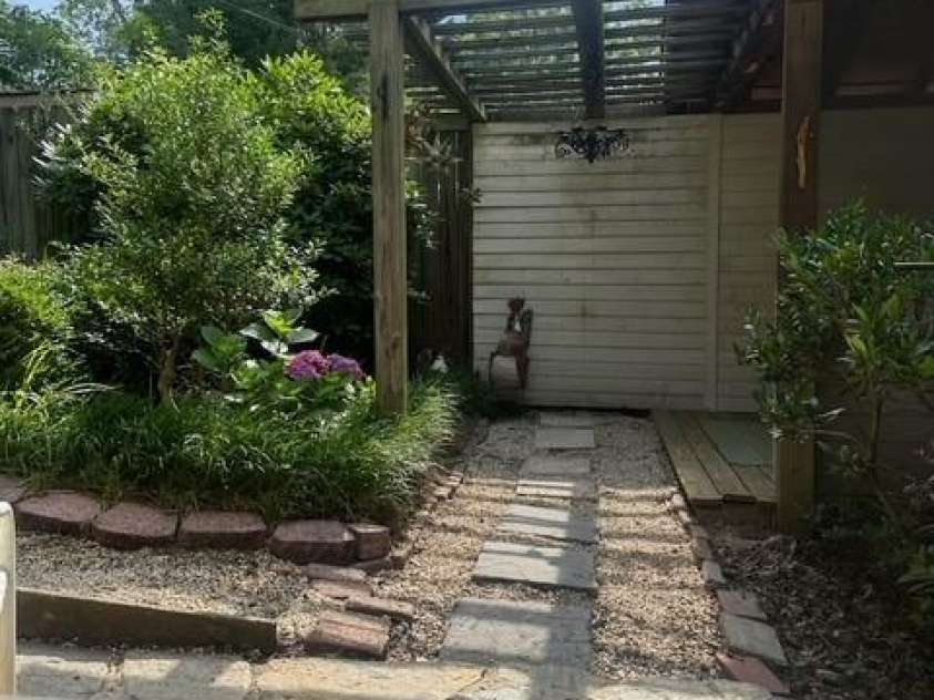 10 Rhododendron Drive, Asheville, NC 28805.  MLS# CAR4274926, YatesRealty ID 30669. Back Yard Path to Gazebo