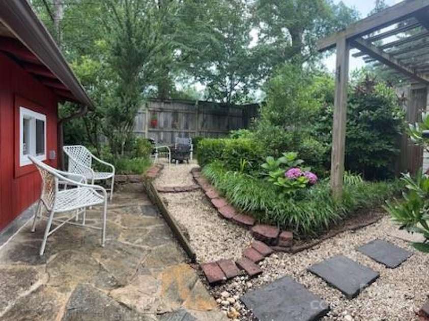10 Rhododendron Drive, Asheville, NC 28805.  MLS# CAR4274926, YatesRealty ID 30669. Back yard view from back porch
