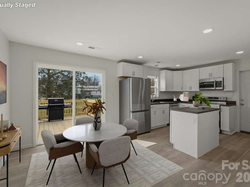 2621 Fairwood Drive, Hudson, NC 28638.  MLS# CAR4354937, YatesRealty ID 30686. Virtually Staged Kitchen/Dining
