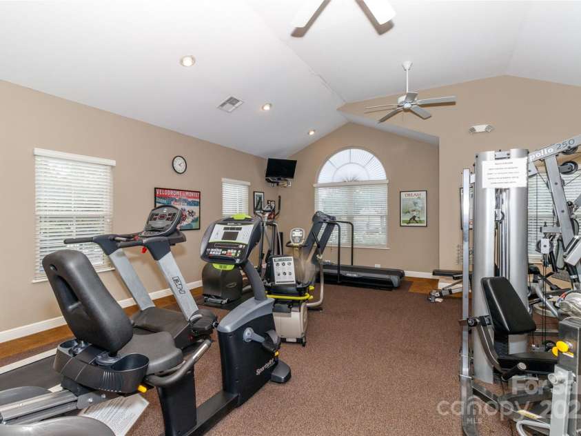 4423 Parkgate Drive, Matthews, NC 28105.  MLS# CAR4286068, YatesRealty ID 30702. Clubhouse Workout Room