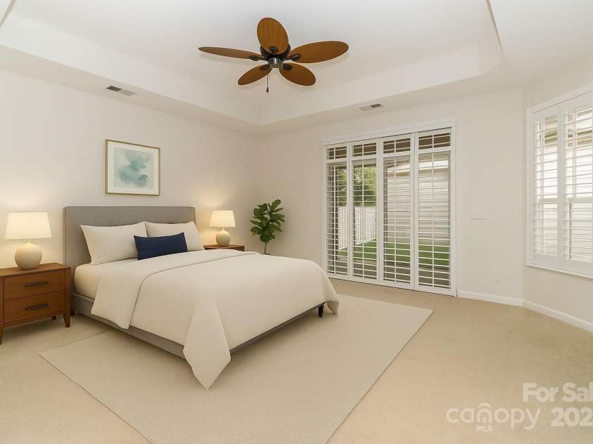 4423 Parkgate Drive, Matthews, NC 28105.  MLS# CAR4286068, YatesRealty ID 30702. Virtually Staged: Primary Bedroom