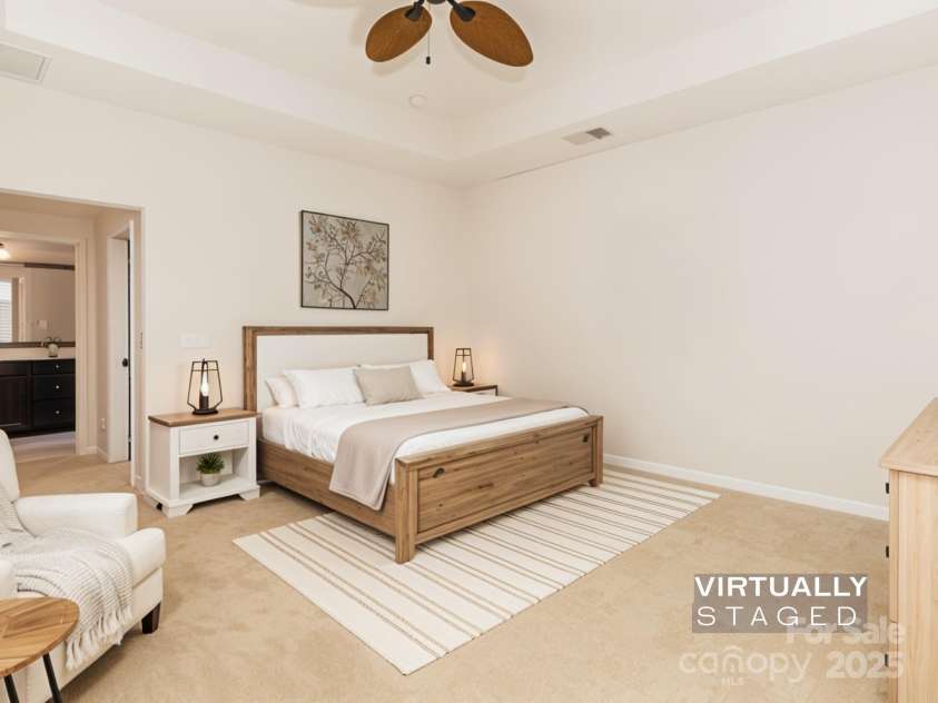 4423 Parkgate Drive, Matthews, NC 28105.  MLS# CAR4286068, YatesRealty ID 30702. Virtually Staged: Primary Bedroom