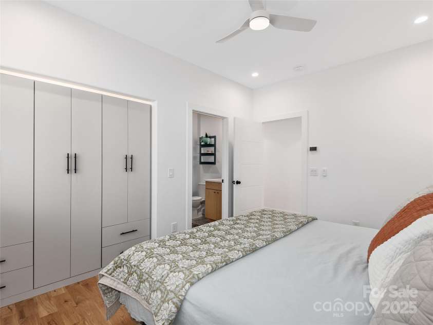 433 Haywood Street, Asheville, NC 28801.  MLS# CAR4231166, YatesRealty ID 30722. Custom built in closet in primary suite of larger unit.