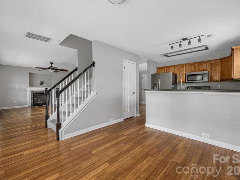 9535 Forest Path Drive, Charlotte, NC 28269.  MLS# CAR4388115, YatesRealty ID 30726. Dining area looking out