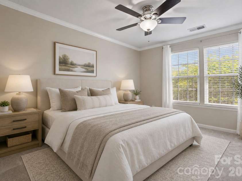 18533 The Commons Boulevard, Cornelius, NC 28031.  MLS# CAR4374906, YatesRealty ID 30727. Bedroom 2: Digitally Staged
