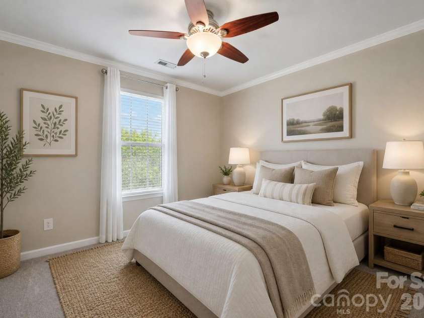 18533 The Commons Boulevard, Cornelius, NC 28031.  MLS# CAR4374906, YatesRealty ID 30727. Bedroom 3: Digitally Staged
