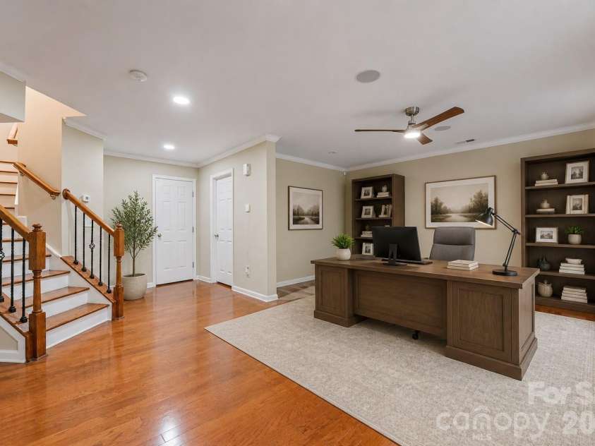 18533 The Commons Boulevard, Cornelius, NC 28031.  MLS# CAR4374906, YatesRealty ID 30727. Lower Level: Digitally Staged as an Office
