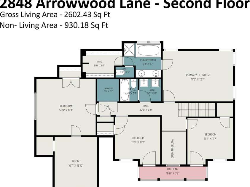 2848 Arrowwood Lane, Rock Hill, SC 29732.  MLS# CAR4386253, YatesRealty ID 30737. Second Floor