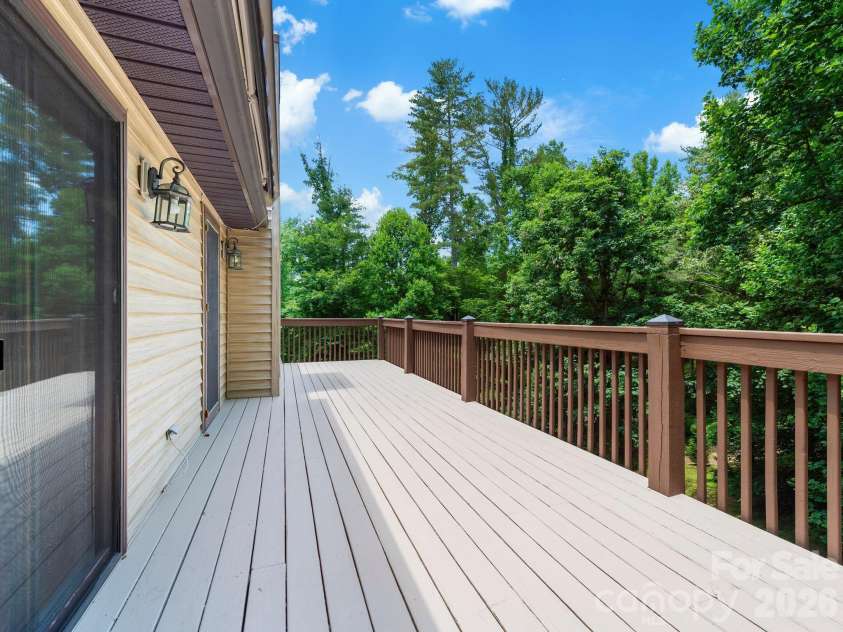11 Robin Lane, Weaverville, NC 28787.  MLS# CAR4392260, YatesRealty ID 30744. Elevated Deck - Winter Mtn Views