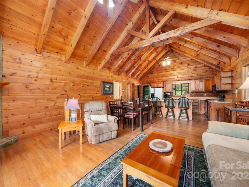 125 Apple Blossom Lane, Maggie Valley, NC 28751.  MLS# CAR4285766, YatesRealty ID 30755. Stairs to lower level