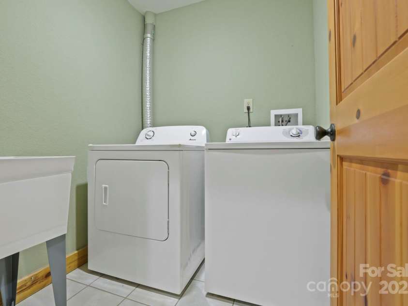 266 Rhododendron Drive, Saluda, NC 28773.  MLS# CAR4288597, YatesRealty ID 30762. Lower level laundry