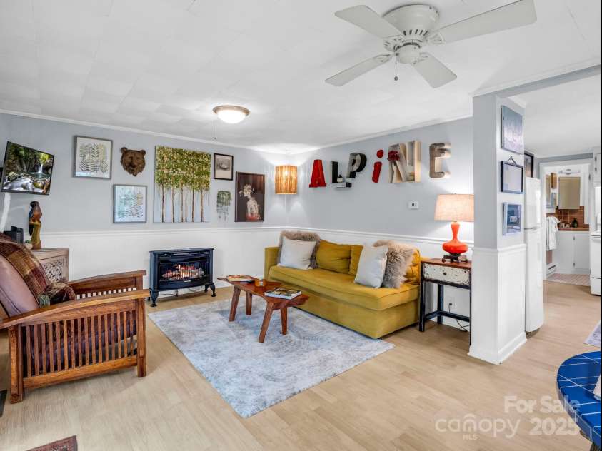 6 Delano Road, Asheville, NC 28805.  MLS# CAR4287073, YatesRealty ID 30799. Cozy Living Room