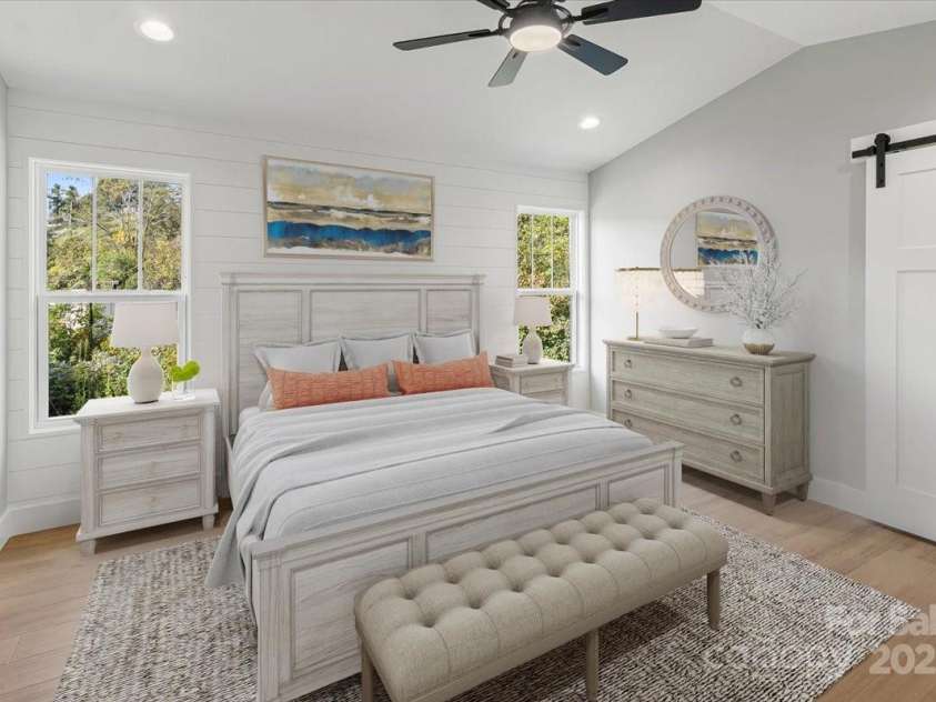 632 Morlin Acres Drive, Marshall, NC 28753.  MLS# CAR4264101, YatesRealty ID 30816. Virtually Staged Primary Bedroom